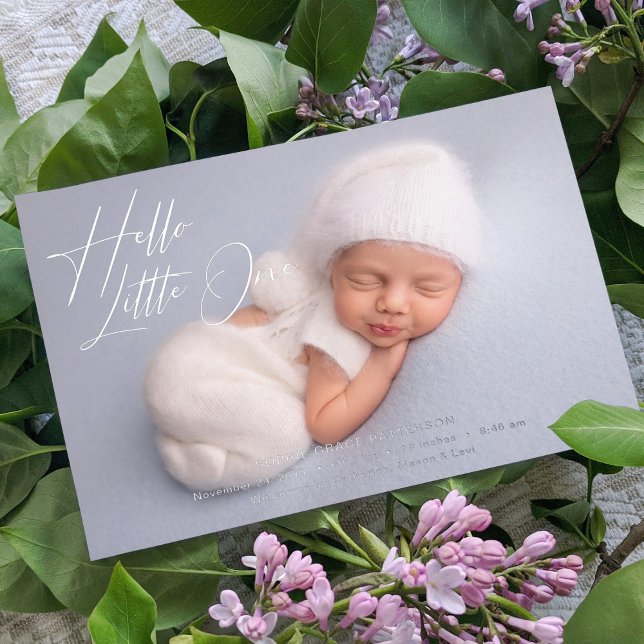 Hello Little One Elegant Script Photo Birth (Creator Uploaded)