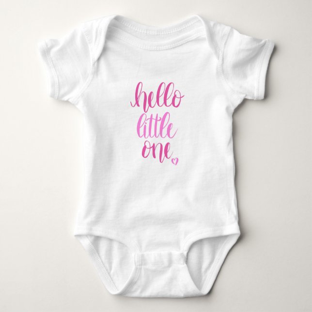 Hello Little One Pink Baby Bodysuit (Front)