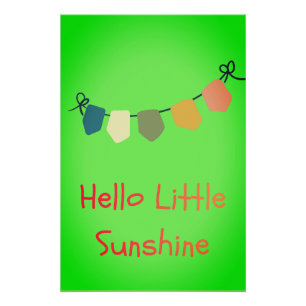 Hello Little Sunshine Nursery Wall Art Print