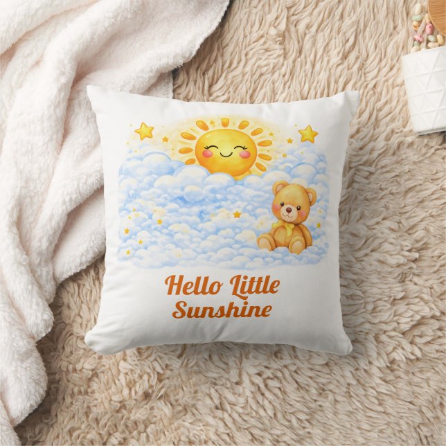 Hello Little Sunshine Sweet Baby Sky Blue Cushion (Blanket)