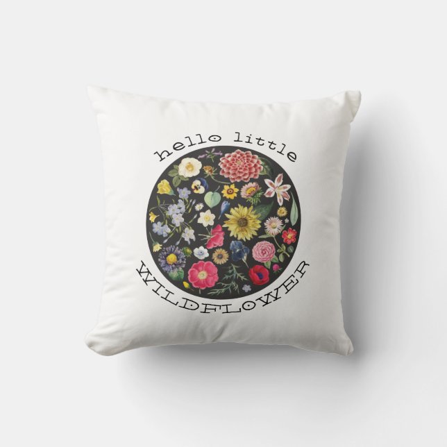 Hello Little Wildflower Cushion (Front)