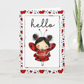 Hello Lovely Ladybug Fairy Card