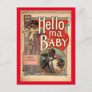 Hello ma Baby, Sheet Music 1900 Vintage Postcard