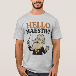 Hello Maestro – Vintage Conductor Cartoon Music T-Shirt
