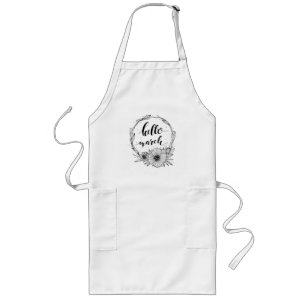 Hello March Line Art Long Apron