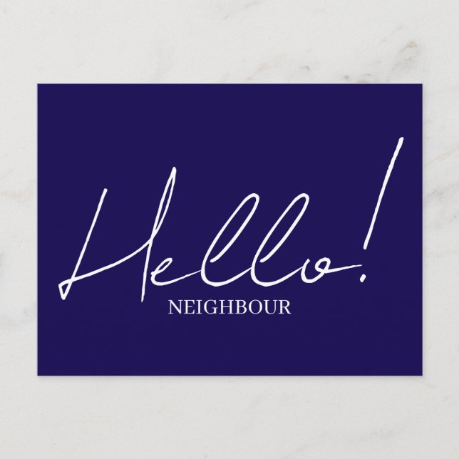 Hello meet the neighbors postcard (Front)