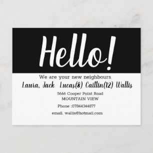 Hello meet the neighbours postcard