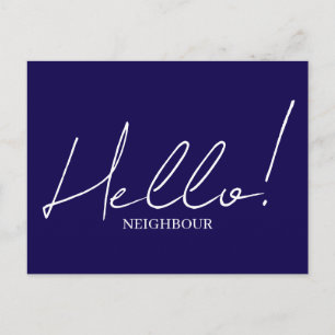 Hello meet the neighbours postcard