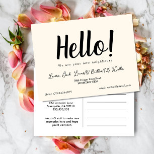 Hello meet the neighbours postcard