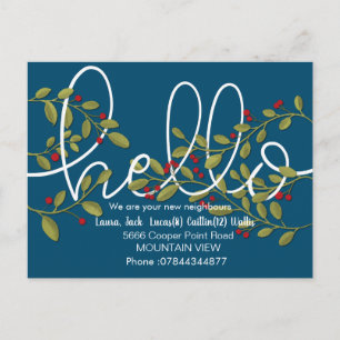 Hello meet the neighbours postcard