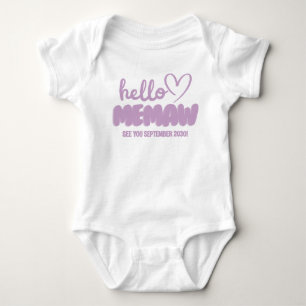 Hello Memaw Baby Girl Reveal Announcement Bodysuit