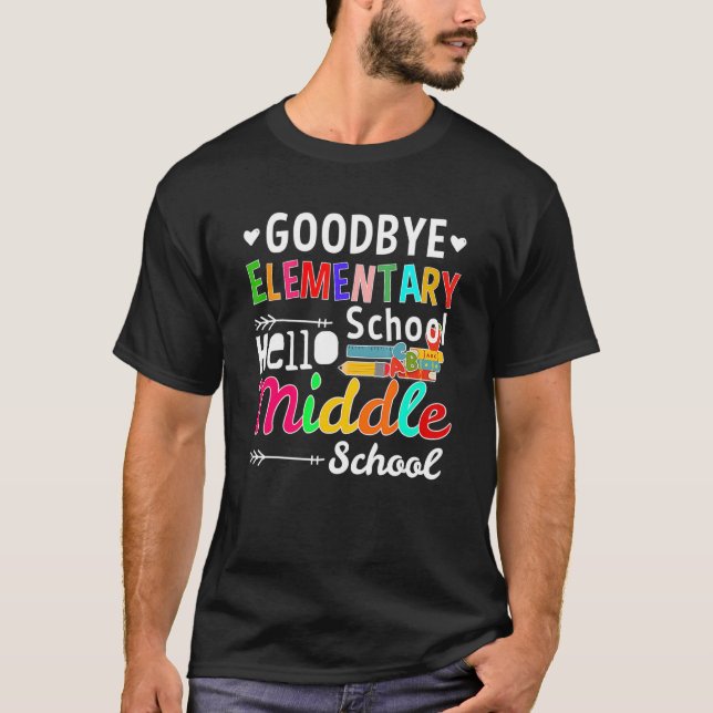 Hello Middle School Graduation Elementary School T-Shirt (Front)