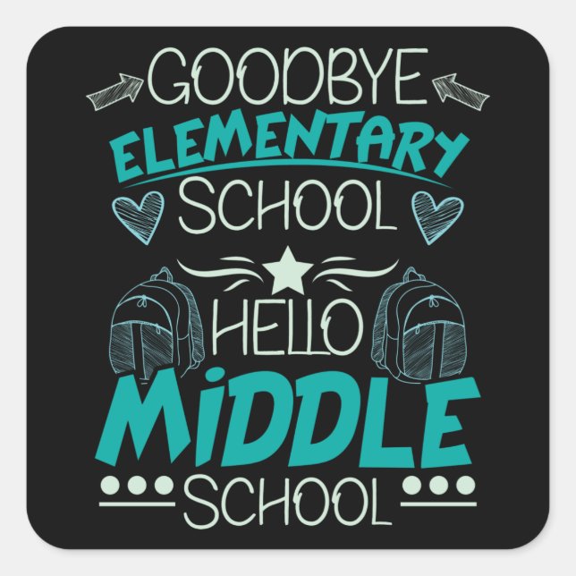 Hello Middle School Square Sticker (Front)