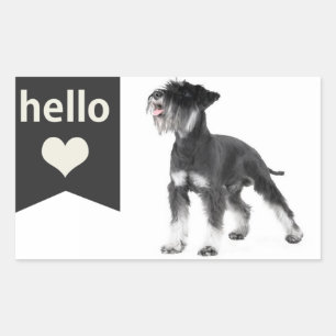Hello Miniature Schnauzer Puppy Dog Sticker