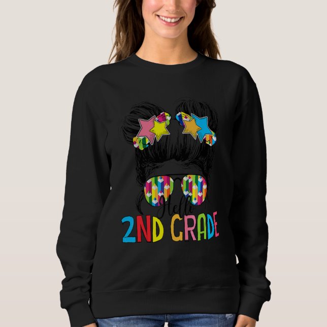 Hello Miss 2nd Grade 1st Day Of School Sweatshirt (Front)