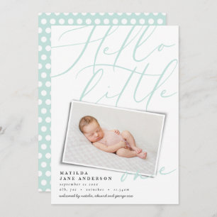 Hello modern 1 photo aqua script typography announcement