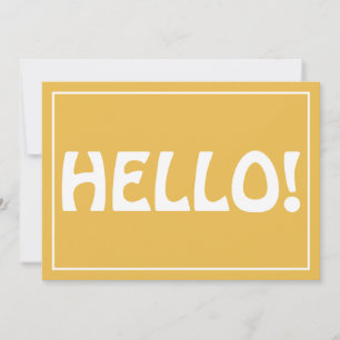 Hello Modern Custom Monogram Text Trendy Yellow Thank You Card