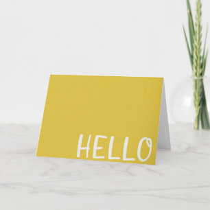 Hello   Modern Mustard Yellow Minimalist Simple Card