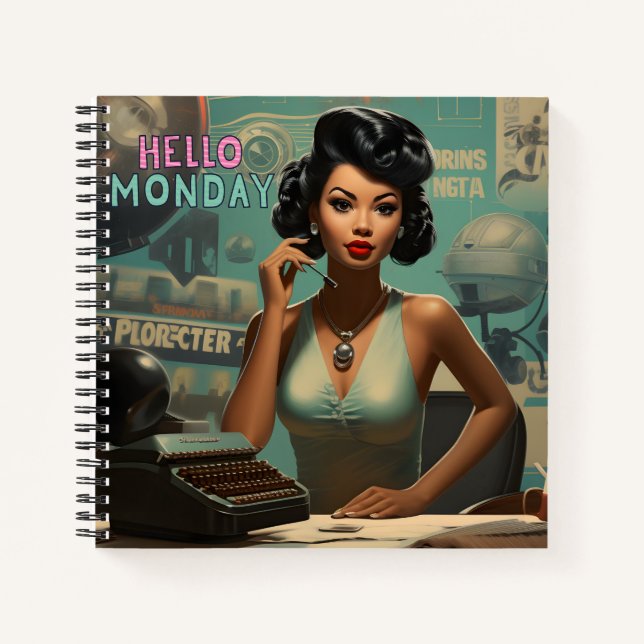 Hello Monday Vintage Timeless Elegance  Notebook (Front)