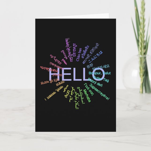 Hello (Multi Language) Greeting Cards (Front)