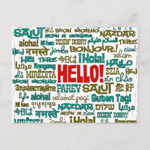 Hello (Multi Language) Postcard