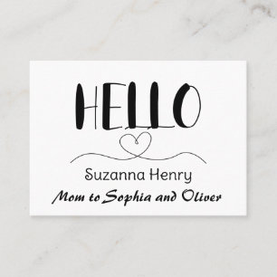 Hello Mum Contact Card Mummy Calling Card