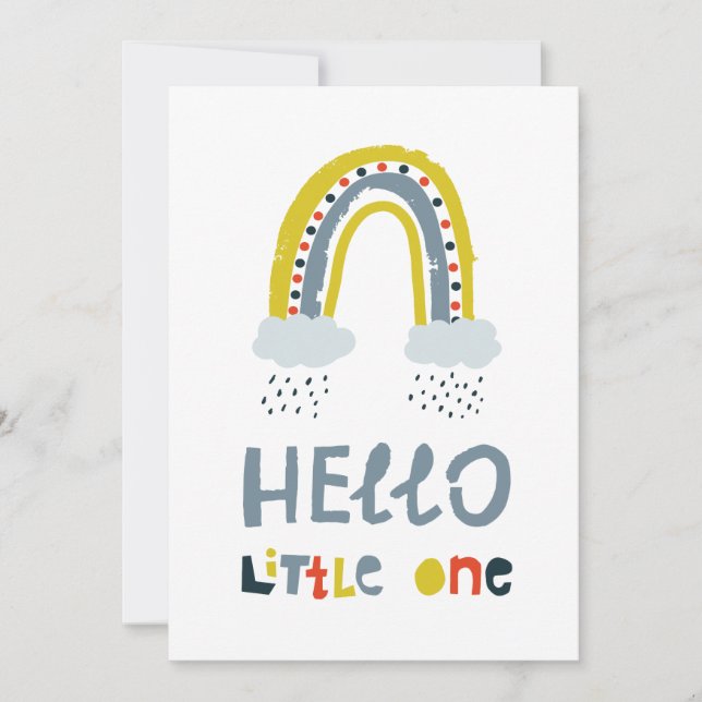 Hello My Little One Rainbow Card (Front)