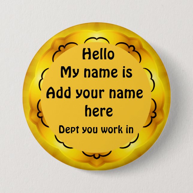 Hello,My name is.._ 7.5 Cm Round Badge (Front)