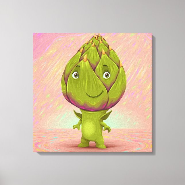 Hello My Name Is Artichoke Canvas Print (Front)