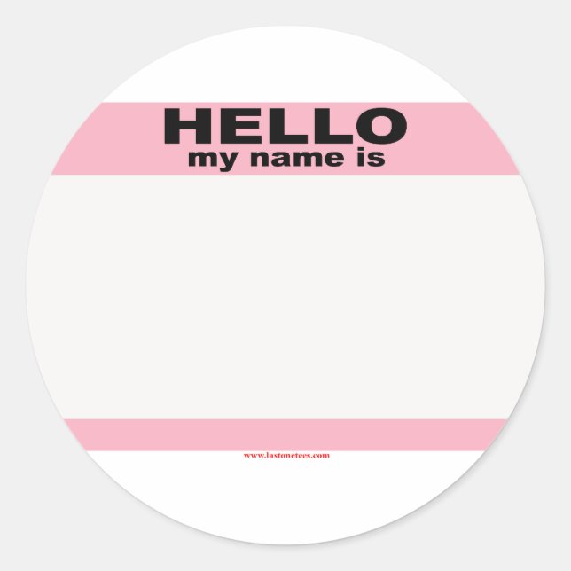 Hello my name is BLANK PINK copy Classic Round Sticker (Front)