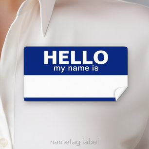 Hello my name is - Blue - area for Employee Name