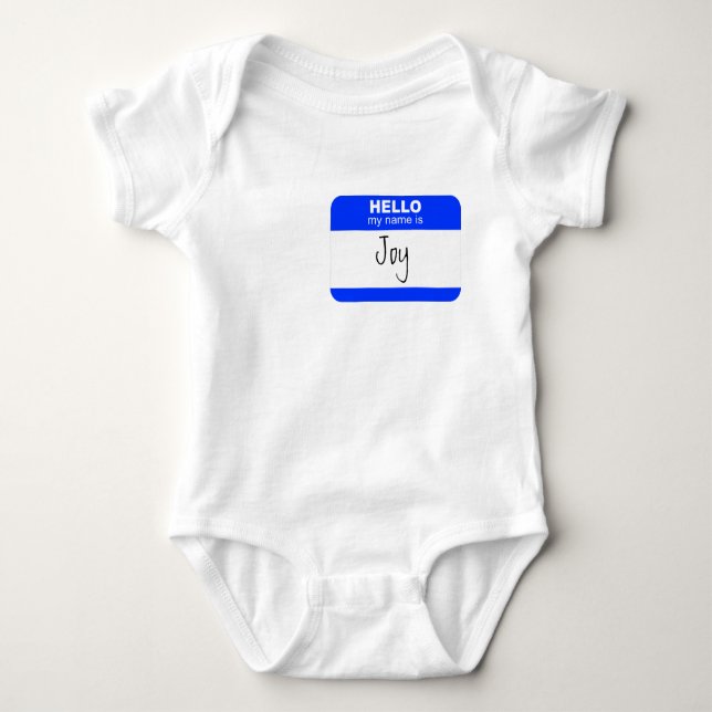 Hello, My Name is ... (blue) Baby Bodysuit (Front)