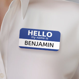 Hello my name is - Blue - Custom Employee Tag