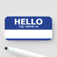 Hello my name is - Blue - Employee Dry Erase