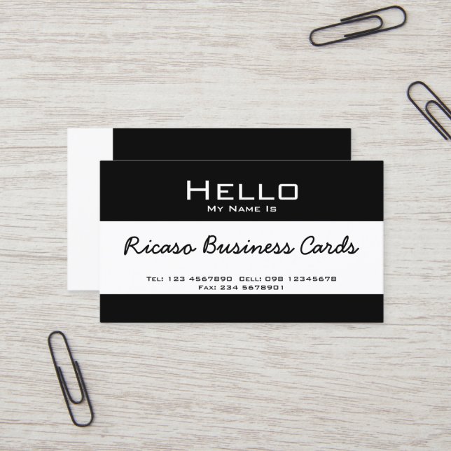 Hello My Name Is Business Card (Front/Back In Situ)