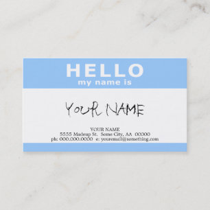 hello my name is : business card