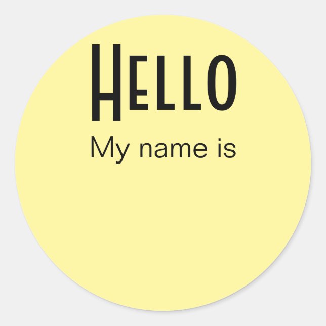Hello, My Name Is Classic Round Sticker (Front)