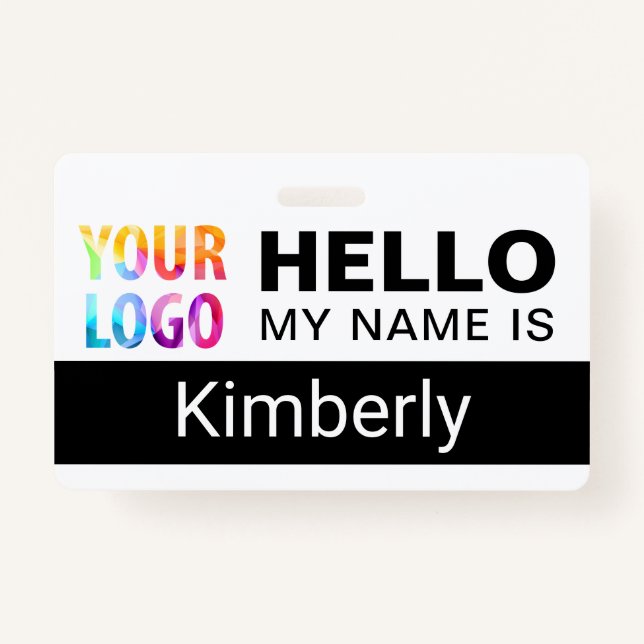 Hello My Name Is - Custom Business Employee Name ID Badge (Front)