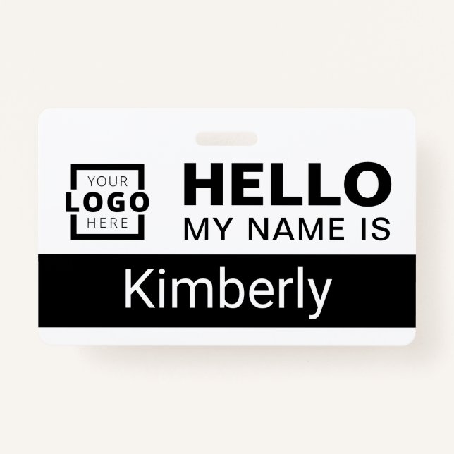 Hello My Name Is - Custom Business Employee Name ID Badge (Front)