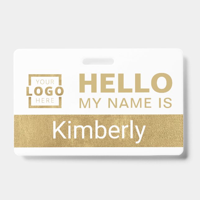 Hello My Name Is - Custom Business Employee Name ID Badge (Front)
