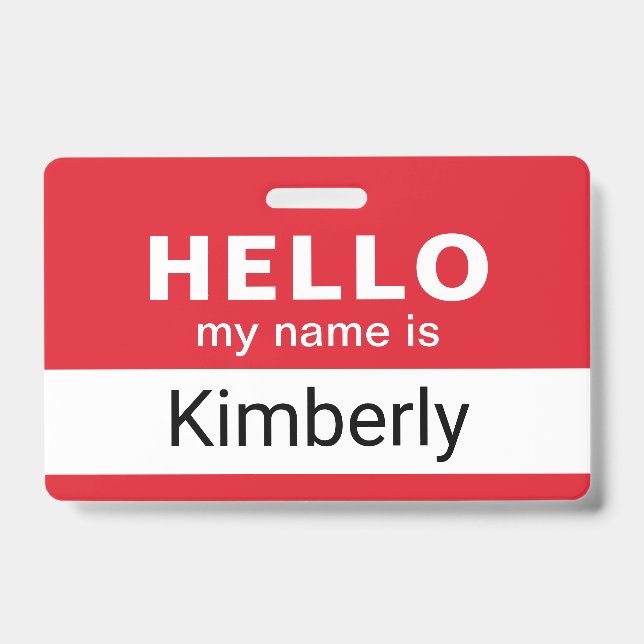 Hello My Name Is - Custom Business Employee Name ID Badge (Front)