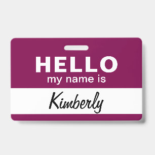 Hello My Name Is - Custom Script Employee Name ID Badge