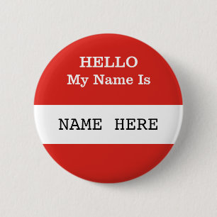 HELLO My Name Is Customisable Badge