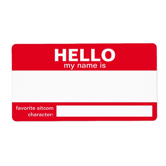 Hello My Name Is.... event badge / sticker/ label (Front)