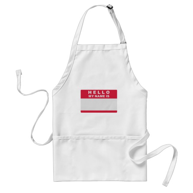 Hello my name is - fill in standard apron (Front)