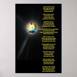 HELLO MY NAME IS JESUS poem Poster