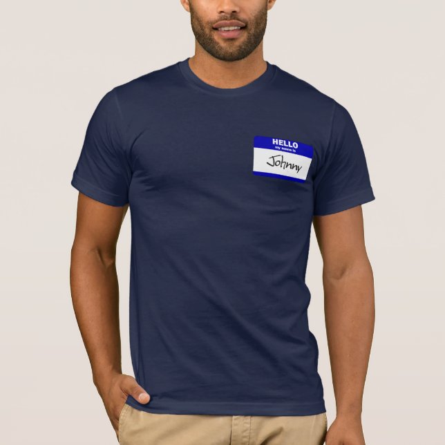 Hello My Name Is Johnny (Blue) T-Shirt (Front)