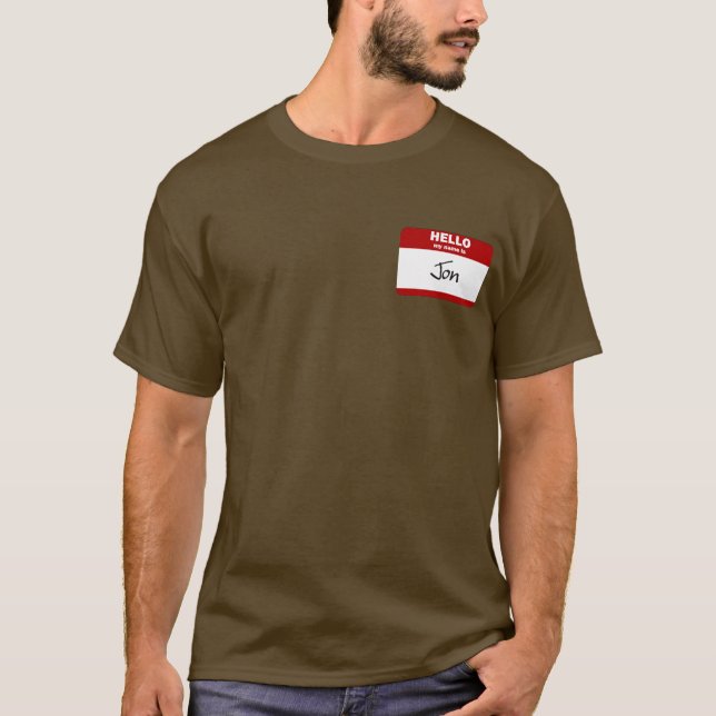 Hello My Name Is Jon (Red) T-Shirt (Front)