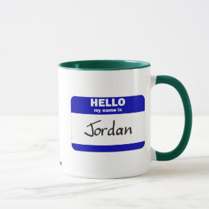 Hello My Name Is Jordan (Blue) Mug