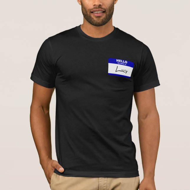 Hello My Name Is Lucy (Blue) T-Shirt (Front)